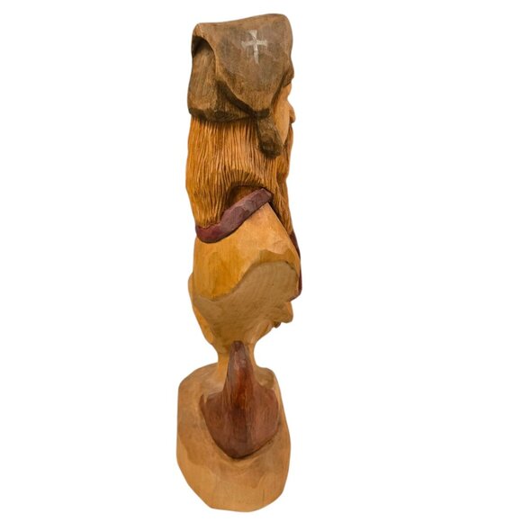 Carved Sculpture Of Two Faces  Viking  Native American Signed Art Handmade - Picture 8 of 16